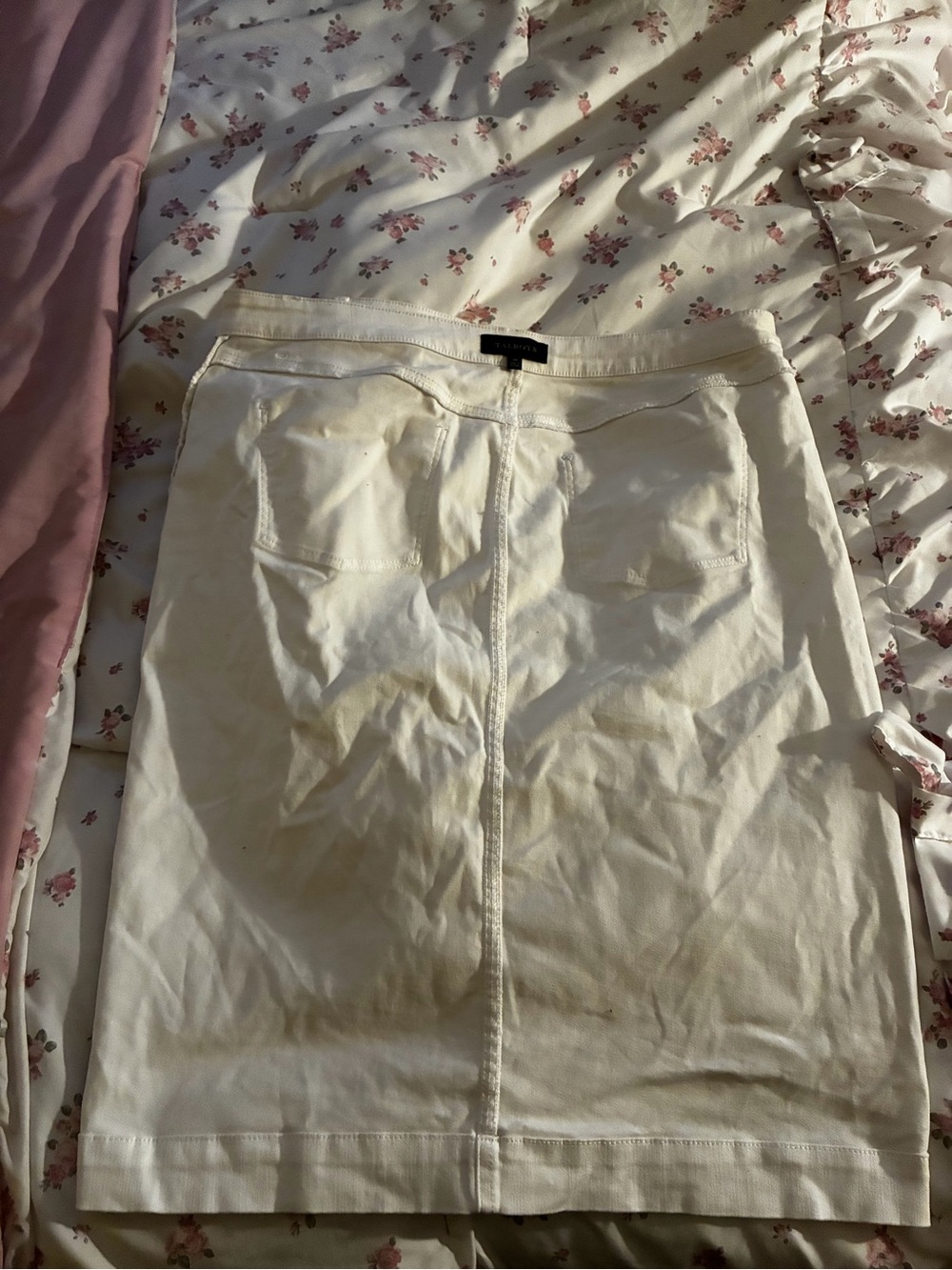 Talbots Cream Midi Pencil Skirt
